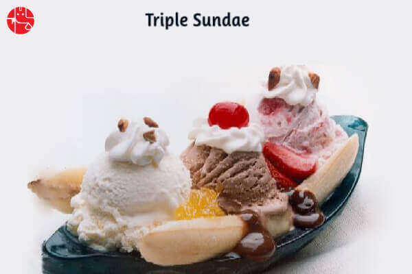 Leo - Triple Ice Cream Sundae, Birthday Cake Ice Cream