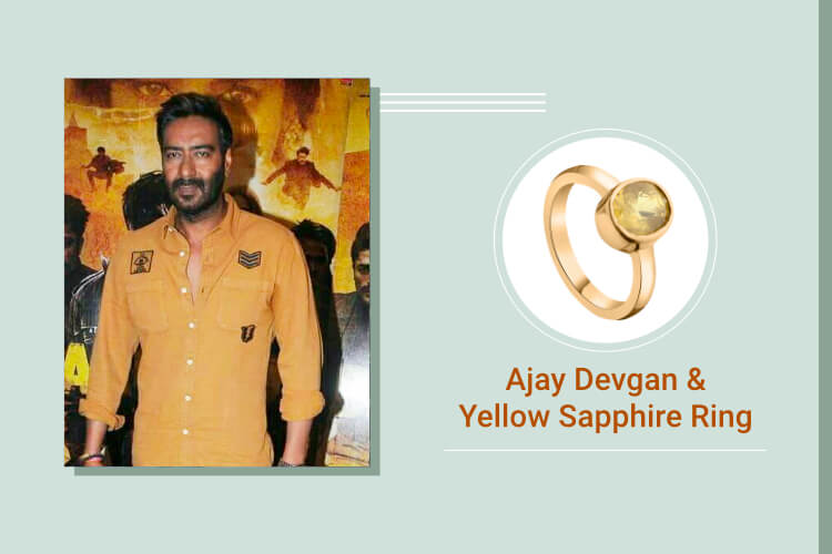Ajay Devgn - Yellow Sapphire and Pearl (Pukhraj and Moti)