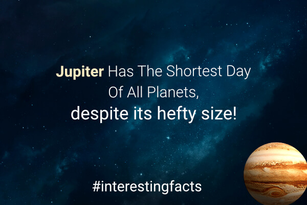 Jupiter has the shortest day of all planets, despite its hefty size!